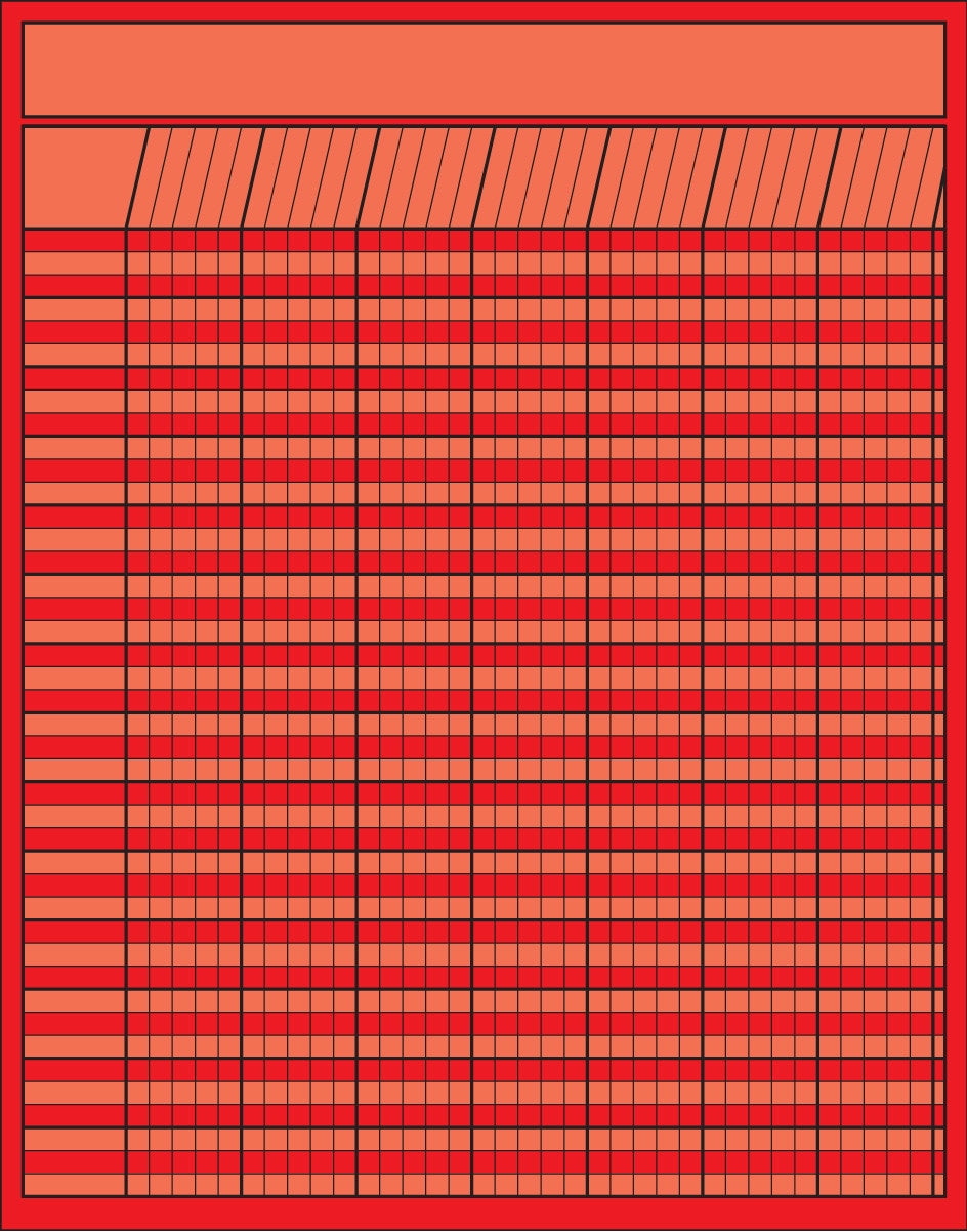 SHAPES ETC. Vertical Chart - Red