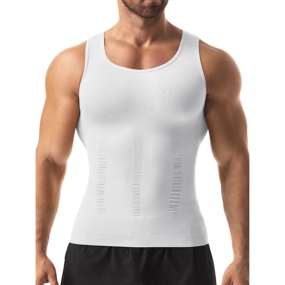 Lalamelon Compression Shirts for Men Shapewear Vest Body Shaper Abs Abdomen Slim Tank Elastic Top Undershirt