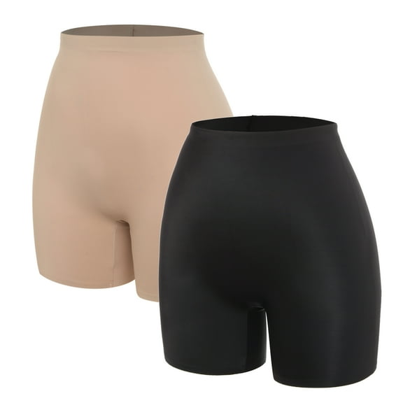 SHAPEVIVA Seamless Shaping Boyshorts Panties for Women Tummy Control Shapewear Under Dress Slip Shorts Underwear