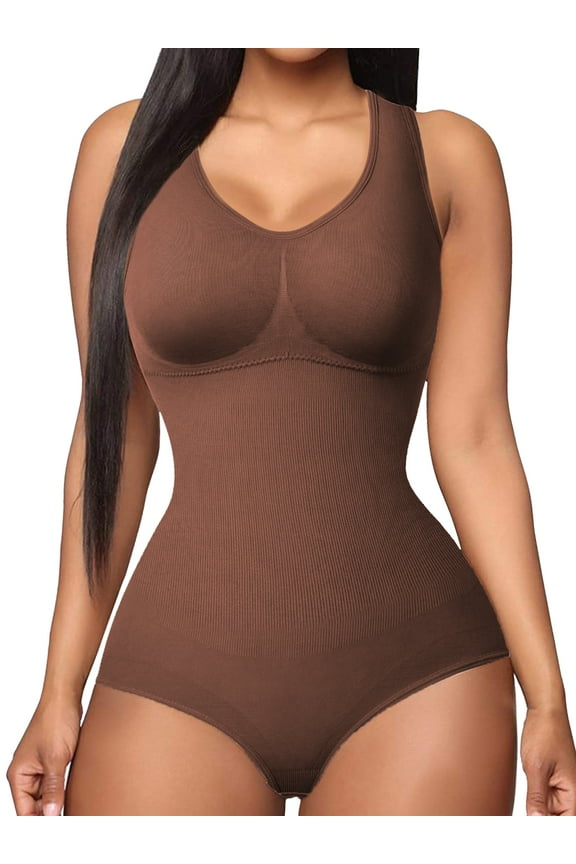 Shapewear Bodysuit V Neck Tank Tops for Women Tummy Control Waist Trainer Vest Full Body Shaper