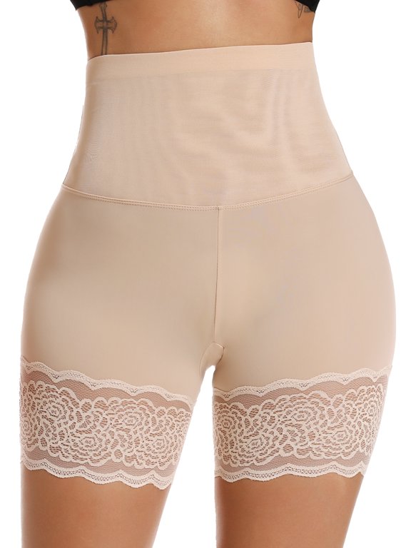 Shapewear Shorts for Women Body Shaper Shorts Tummy Control Panties Lace Trim