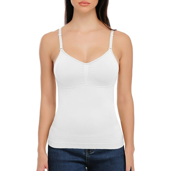 SHAPEVIVA Shapewear Tops for Women Tummy Control Tank Shaping Camisole Seamless Body Shaper Slimming Cami Waist Trainer Vest