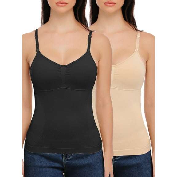 SHAPEVIVA Shapewear Tops for Women Tummy Control Tank Shaping Camisole Body Shaper Slimming Cami Waist Trainer Vest
