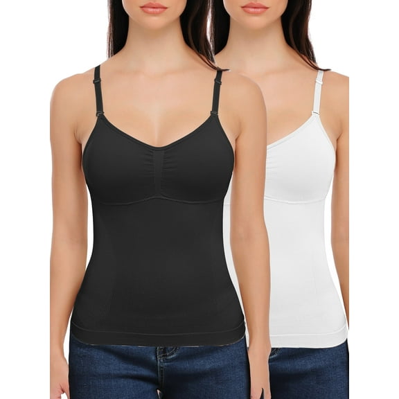 SHAPEVIVA Shapewear Tops for Women Tummy Control Tank Shaping Camisole Body Shaper Slimming Cami Waist Trainer Vest