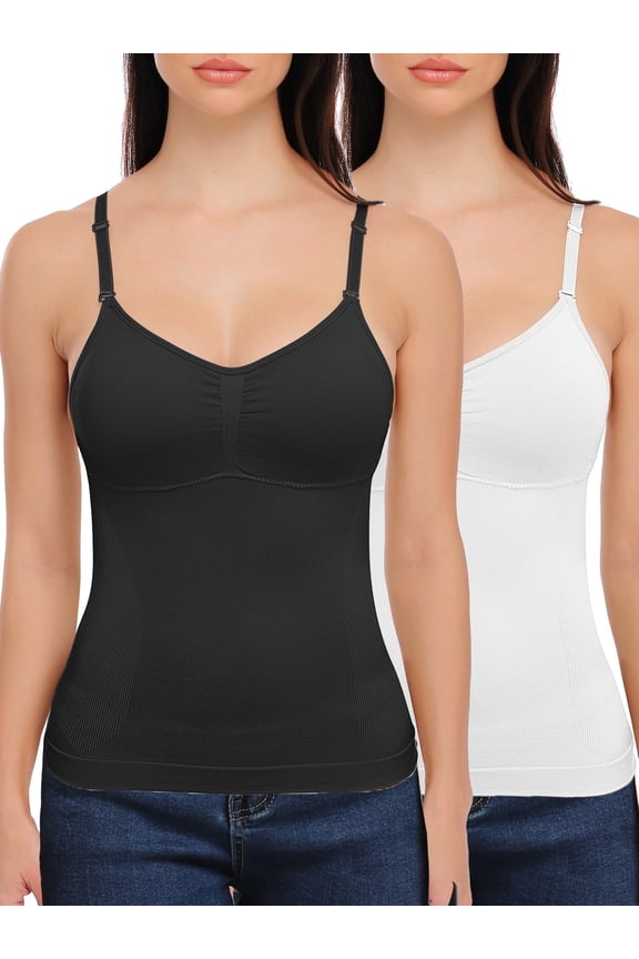 Shapewear Tops for Women Tummy Control Tank Shaping Camisole Body Shaper Slimming Cami Waist Trainer Vest