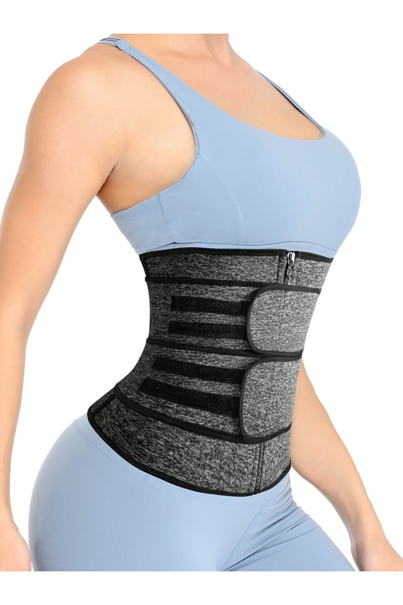 Waist Trainer for Women Body Shaper With Double Wrap Belt Workout Sauna Trimmer Cincher Neoprene Exercise Corset (S-3XL)