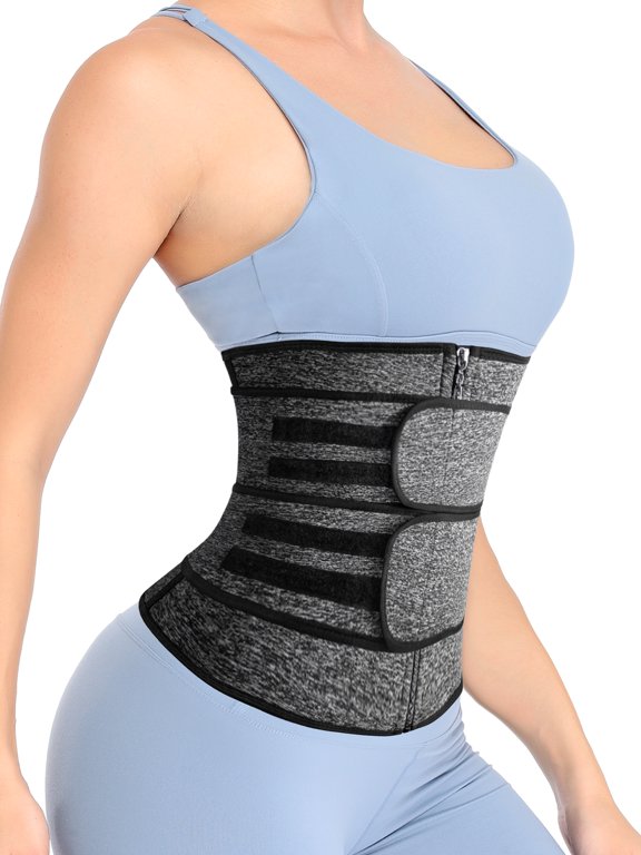 Waist Trainer for Women Body Shaper With Double Wrap Belt Workout Sauna Trimmer Cincher Neoprene Exercise Corset (S-3XL)