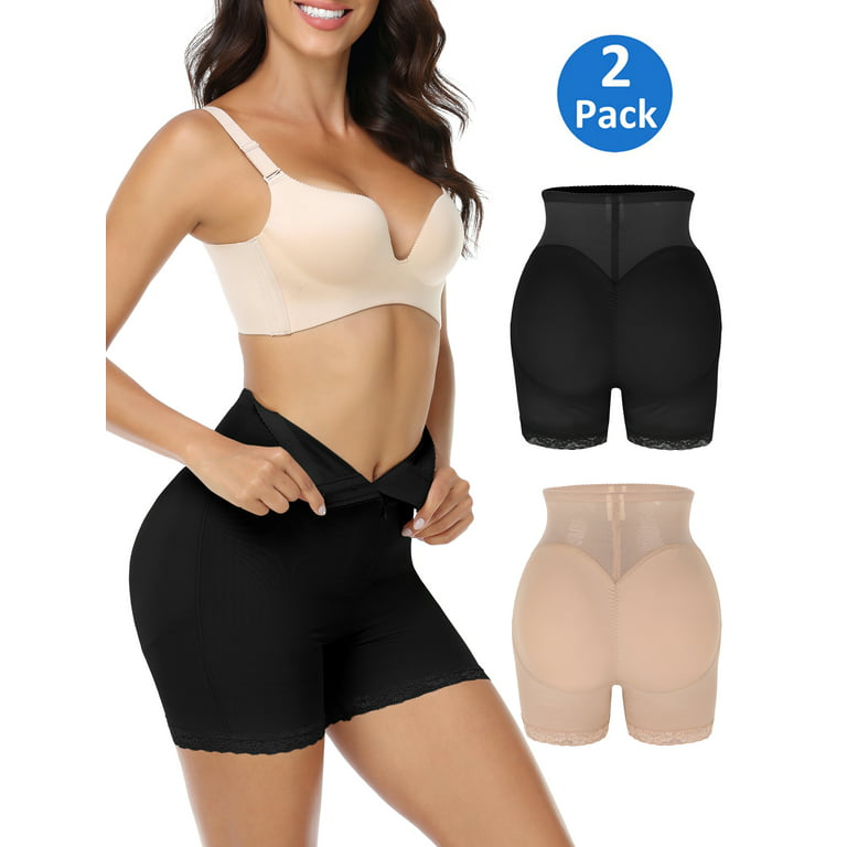 SHAPEVIVA Women Seamless Hip and Butt Enhancer Padded Panties - Mid-waisted  Tummy Control Shapewear Underwear