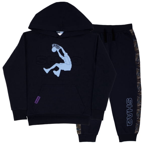SHAQ Long Sleeve Hooded Pullover Sweatshirt & Jogger Pants Set (Little Boys & Big Boys), 2-Piece Outfit, Sizes 4–12