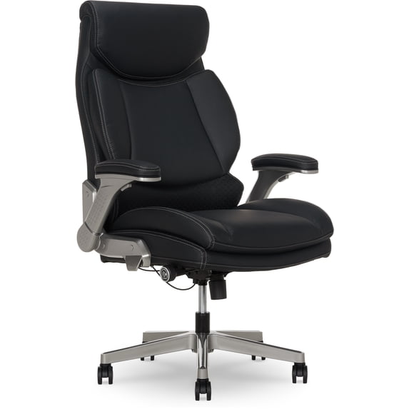 Shaq Tarvos Big & Tall Office Chair, PureSoft Upholstery, Height-Adjustable Flip-Up Arms, Black