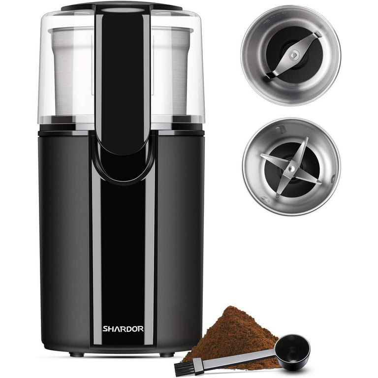 Portable Electric Coffee Grinder Household Grain Small Spice Grinder  Stainless Steel Inner Liner Black 