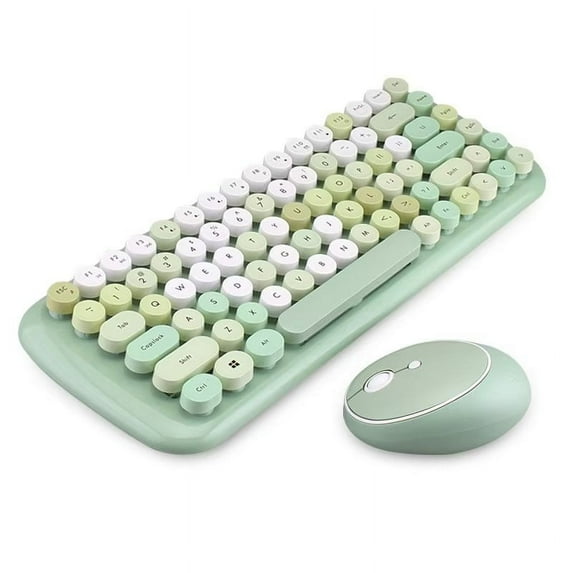 SHARE SUNSHINE 2.4G Wireless Keyboard Mouse Set 84 Keys 1600DPI for Laptops(Green)