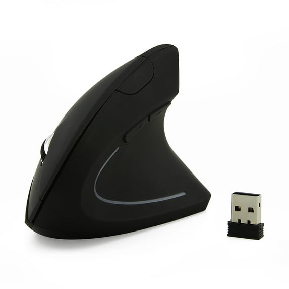 SHARE SUNSHINE 2.4G Wireless Mice 6 Button 3 Gears DPI Right-hand Vertical Mouse - Black