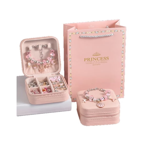 SHARE SUNSHINE Bracelet Jewelry Making Kit DIY Craft Arts Set with Box Gift for Girls and Women(Pink)