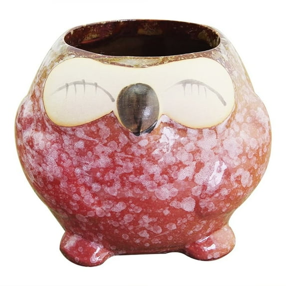 SHARE SUNSHINE Ceramic Planter with Drain Holes for Decorative Plants(Red)
