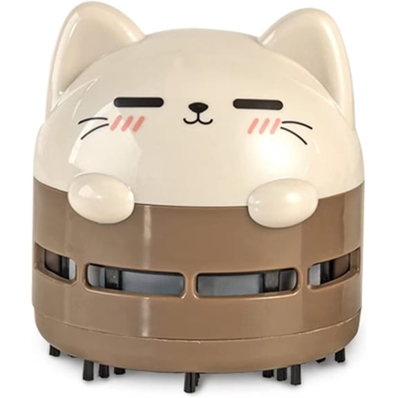SHARE SUNSHINE Desktop Vacuum Cleaner Rechargeable Cute and Convenient Gift for Kids-Brown