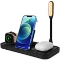 thumbnail image 1 of SHARE SUNSHINE Foldable Wireless Charger 4 in 1 Charger Dock with LED Night Light for Apple Watch SE/6/5/4 AirPods iPhone 13/12/12 Pro/12 Pro Max/11/X/XR/XS Samsung Galaxy S21, 1 of 8