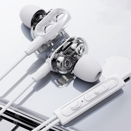 SHARE SUNSHINE In-Ear Wired Headset with Mic Stereo Compatible with 3.5mm Earplugs Jack(Silver)
