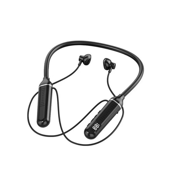 SHARE SUNSHINE Neck-mounted Bluetooth/Card Headphones Stereo Wireless Sports Earbuds(Black)