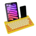 thumbnail image 1 of SHARE SUNSHINE Wireless Bluetooth Keyboard, 10 Inch 2.4G & Bluetooth Multi-device Keyboard with Card Slot, Rechargeable 78 Keys Keyboard for Mac iOS Android Windows Phone Tablet PC, Yellow, 1 of 1