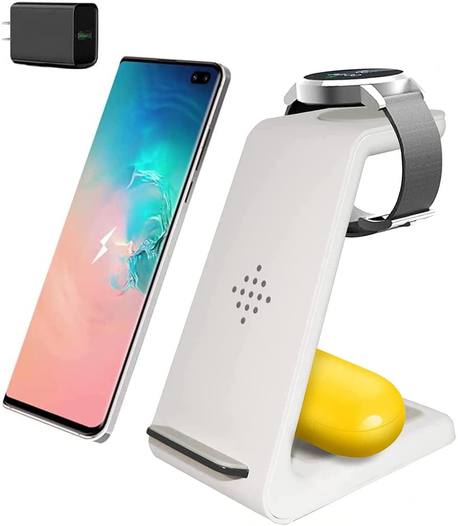 SHARE SUNSHINE Wireless Charger with Adapter 3 in 1 Fast Charging Station for Galaxy Watch 3
