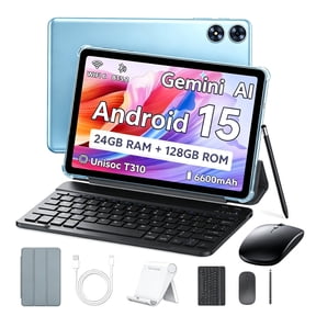SHARECLOUD 10.1 inch Tablet with Keyboard, 24GB RAM+128GB ROM/1TB Expand, 6600mAh, 1280*800 HD Display, WiFi, Blue