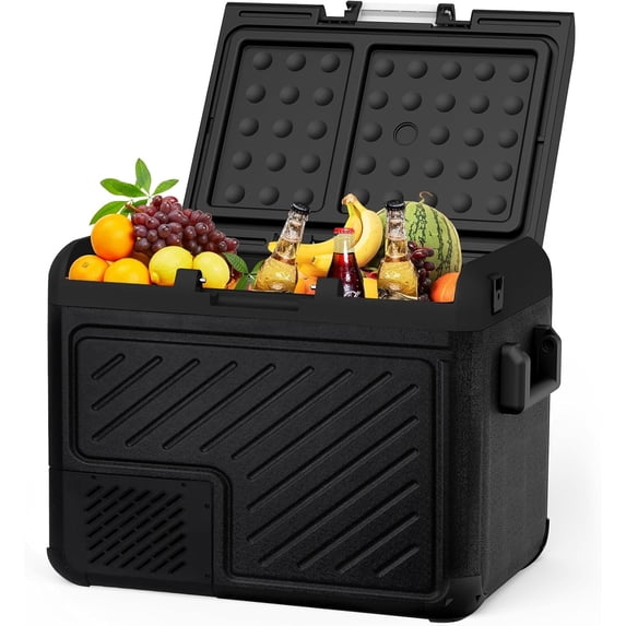 SHAREWIN 12 Volt Car Refrigerator 60L/63QT Portable Freezer Fridge, Car Compressor refrigerator with 12/24V DC & 110-240V AC for Truck, RV, Boat, Camping and Travel
