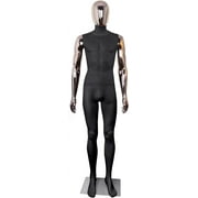 SHAREWIN Male Mannequin Dress Form Black Full Body Maniquine Model Stand Adjustable 73 inch Faceless Plastic Detachable Manequins Stand Metal Base Metal Connector, Rose Gold Head and Hands