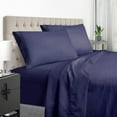 thumbnail image 1 of SHAREWIN Navy Blue Full Size Bed Sheet Set - 1800 Thread Count Deep Pocket to 21 inches Mattress 4 Piece, 1 of 8