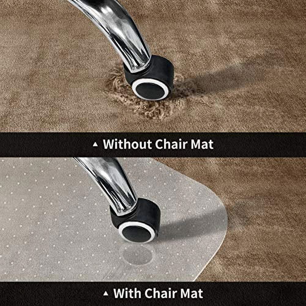SHAREWIN Office Chair Mats for Carpeted Floors 36''×48'' Clear Mats for Low/Medium Pile Carpet