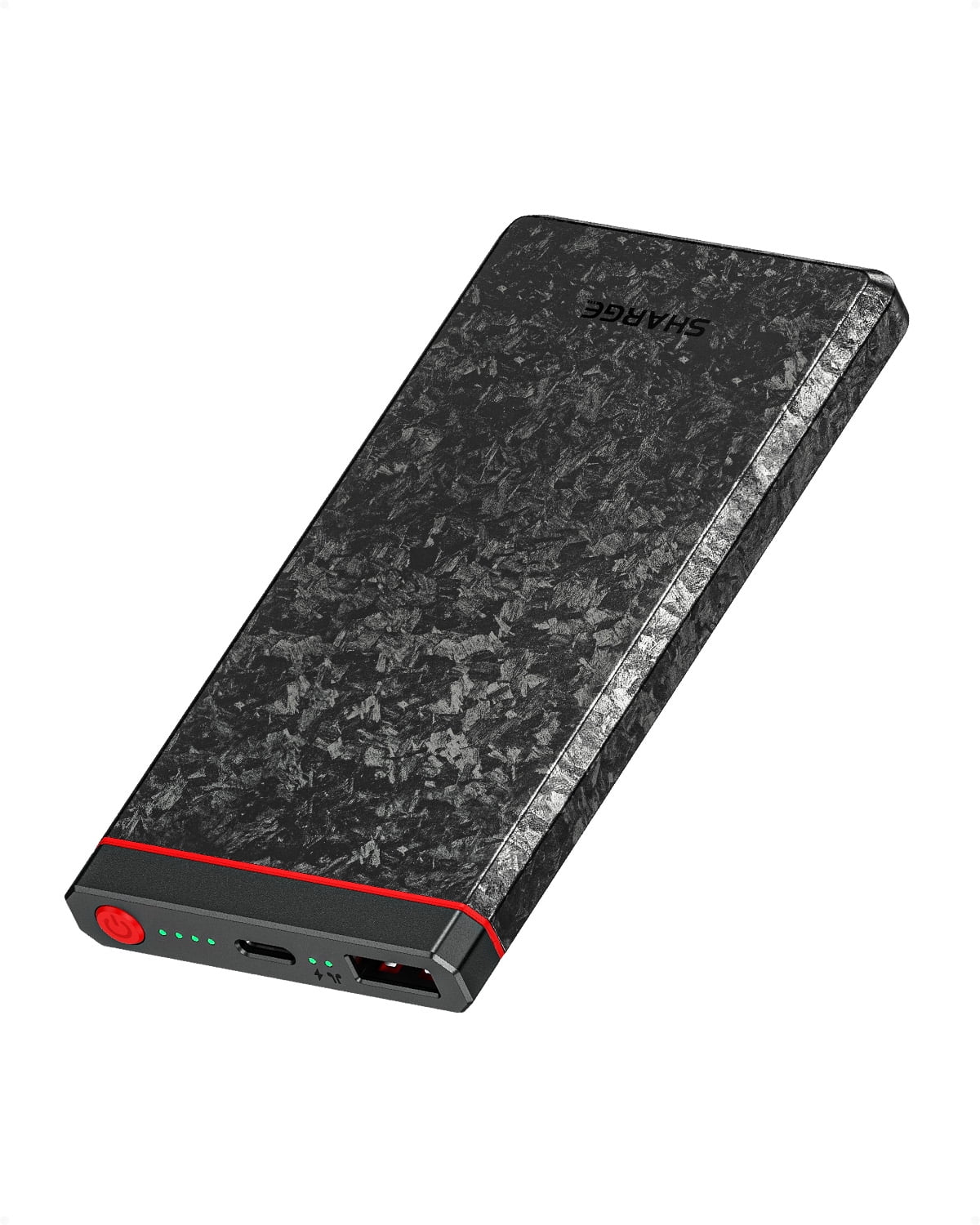 SHARGE CarbonBlade Power Bank, 10000mAh Fast Charging Portable Charger, 22.5W Battery Pack QC & PD3.0, Powerbank with USB-C and USB-A for iPhone 15/15 Plus/15 Pro/15 Pro Max, iPhone 14/13/12, Samsung