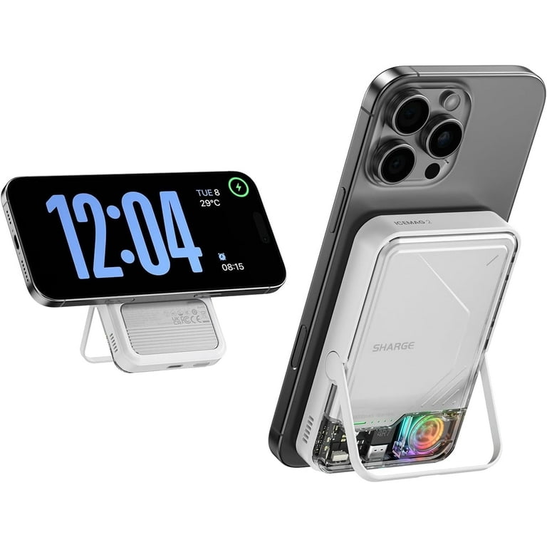 SHARGE ICEMAG 2 Qi2 15W 冷却ファン 10000mAh SHARGE ICEMAG 2 Magsafe Power Bank, 15W Qi2 Magnetic Portable