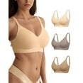 thumbnail image 1 of SHARICCA Womens Wireless Bra Comfort Smoothing Seamless Multipack T-shirt Bra, 1 of 8