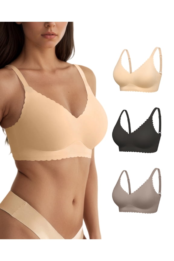 Womens Wireless Bra Comfort Smoothing Seamless Multipack T-shirt Bra