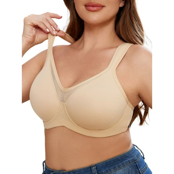 SHARICCA Minimizer Bra for Womens Plus Size Full Coverage Underwire Bralette 42D