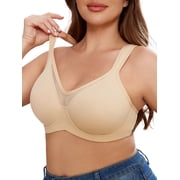 SHARICCA Minimizer Bra for Womens Plus Size Full Coverage Underwire Bralette 44C