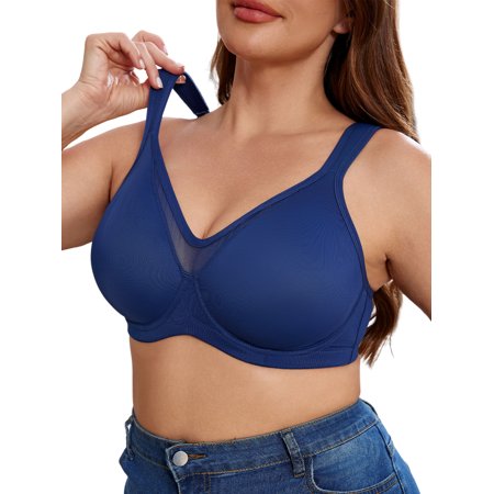 SHARICCA Minimizer Bra for Womens Plus Size Full Coverage Underwire Bralette 44D