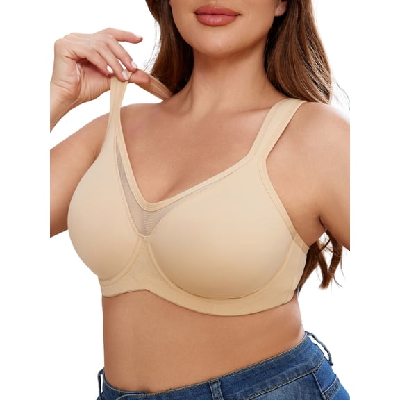 SHARICCA Minimizer Bra for Womens Plus Size Full Coverage Underwire Bralette 44D
