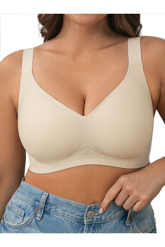 Plus Size Womens Wireless Bra Comfort Full Coverage Seamless Jelly Bras