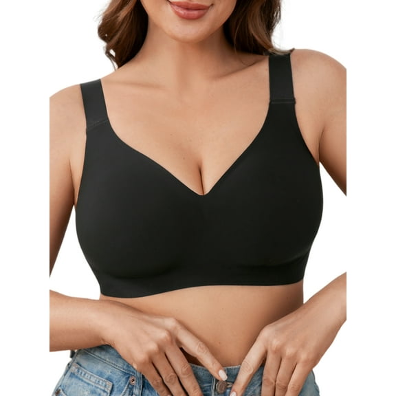 SHARICCA Plus Size Womens Wireless Bra Comfort Full Coverage Seamless Jelly Bras