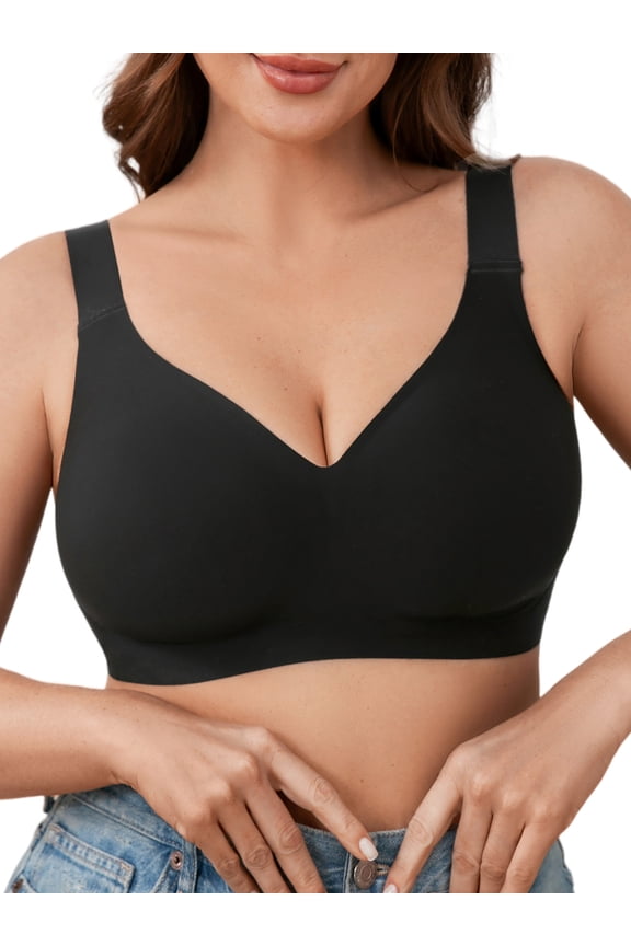 Plus Size Womens Wireless Bra Comfort Full Coverage Seamless Jelly Bras