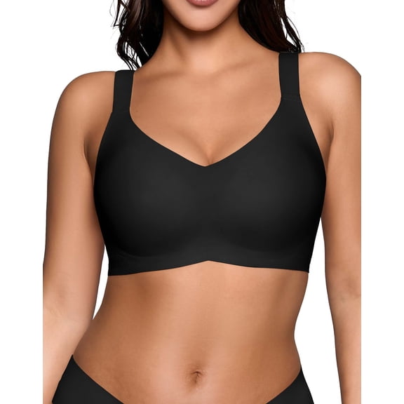 SHARICCA Seamless Wireless Supportive Bra Push Up Comfort Soft No Underwire Full Coverage Racerback Bras