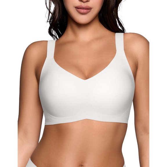 SHARICCA Seamless Wireless Supportive Bra Push Up Comfort Soft No Underwire Full Coverage Racerback Bras