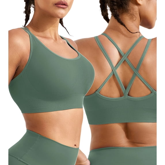 SHARICCA Sport Bra for Women High Impact Workout Yoga Wireless Bra