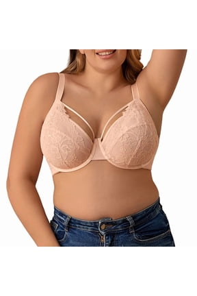 Underwire Bra for Women Plus Size Comfort Lace Unlined Push Up Bralette 40DD