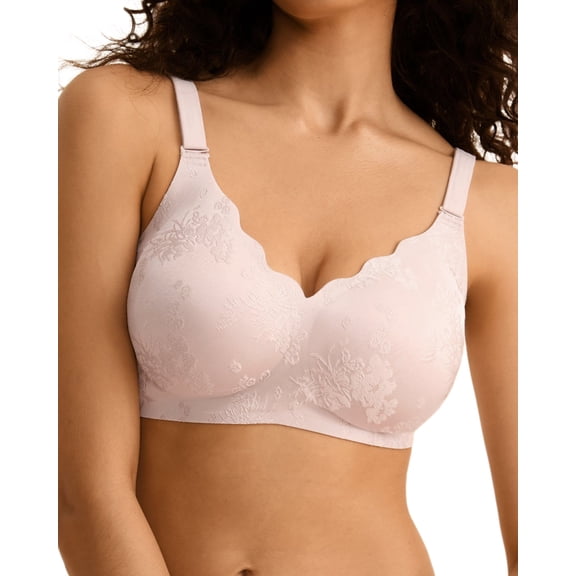 SHARICCA Wireless Bra for Women Comfort Floral Seamless Push Up Bras