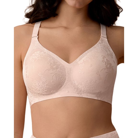 SHARICCA Womens Floral Wireless Bra Convertible Full Coverage Push Up Bras