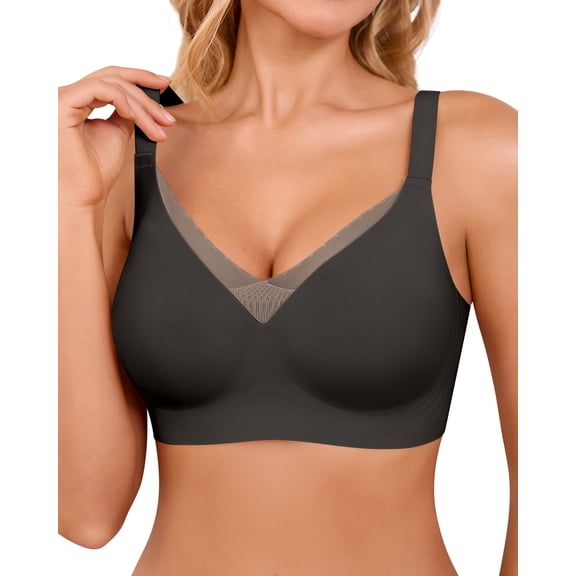 SHARICCA Womens Full Coverage Push Up Seamless Wireless Bra