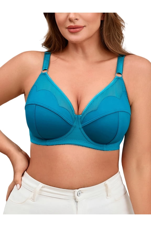 Womens Plus Size Full Coverage Bra Breathable Push Up Underwire Supportive Bra 40DD