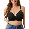 thumbnail image 1 of SHARICCA Womens Plus Size Full Coverage Bra Breathable Push Up Underwire Supportive Bra 40D, 1 of 7